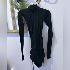 Darker Waves Mini Dress with Hood